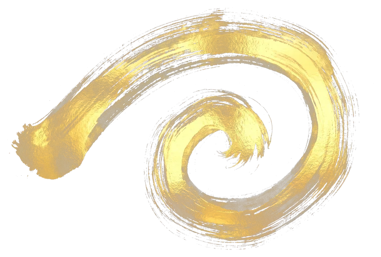 Buga Sphere symbol 01, rendered in gold Japanese brush calligraphy