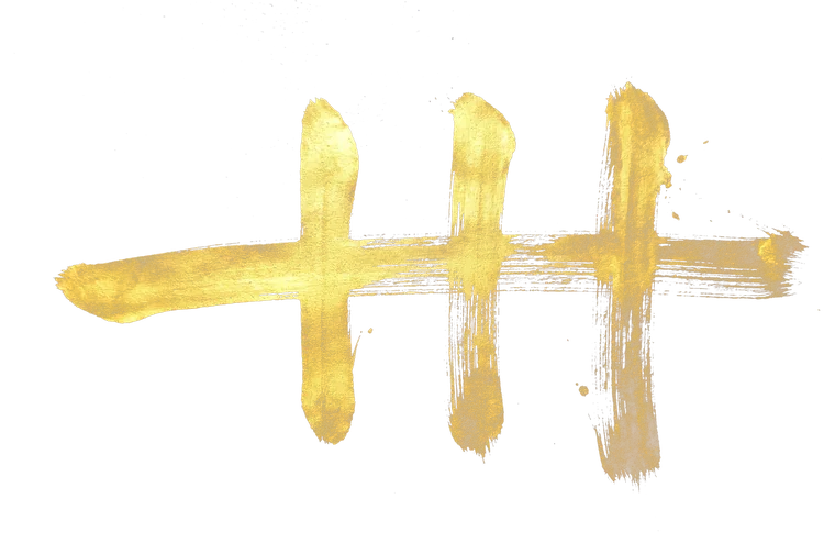 Buga Sphere symbol 21, rendered in gold Japanese brush calligraphy