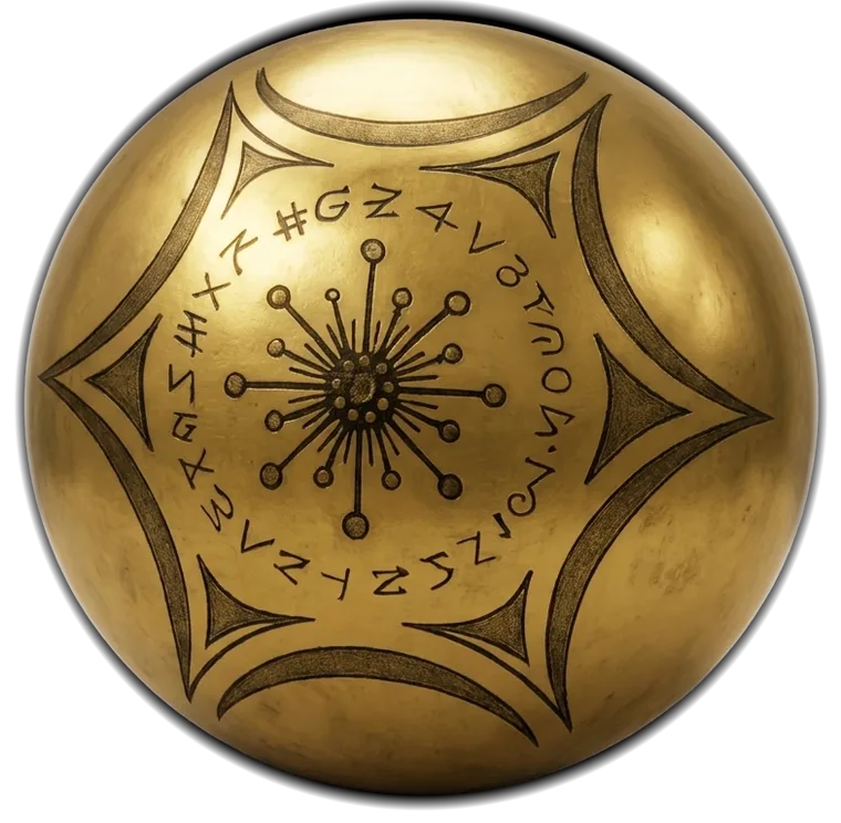 The Buga Sphere, the symbol ring encircling a radiant centre